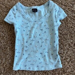art class Light Blue Floral Short Sleeve Tee
